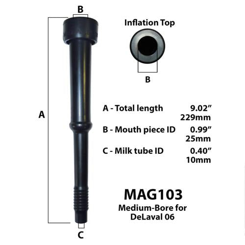 MAGNAFLEX Medium-Bore Inflation f/DeLaval 06 - Inflador MAGNAFLEX de diámetro medio para DeLaval 06